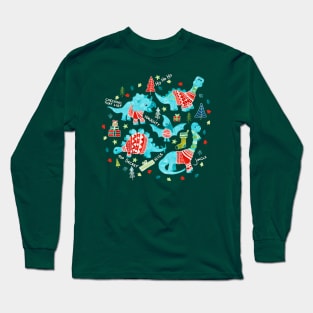 Dinosaurs in Sweaters Long Sleeve T-Shirt